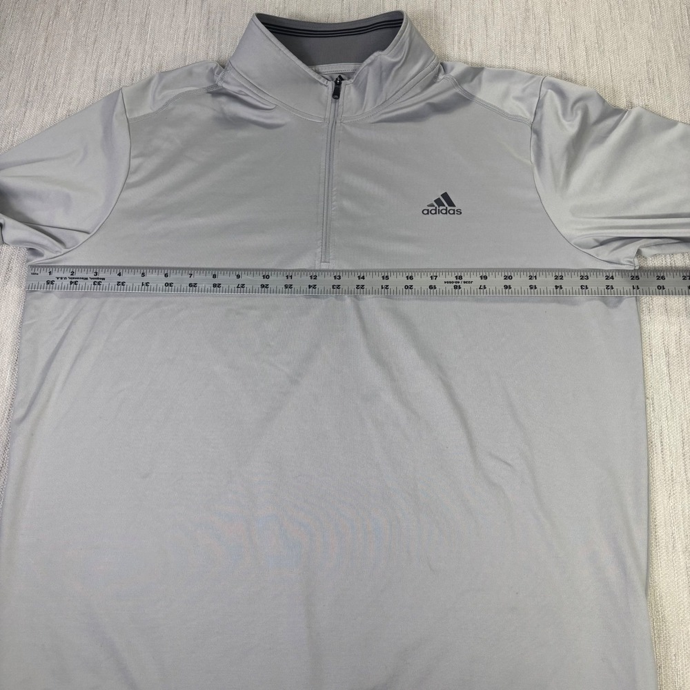 Adidas Golf Mens XL Quarter Zip Pullover Light Grey Performance Mock Neck Shirt - Picture 6 of 8